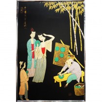 Jin Ping Mei lacquer painting
