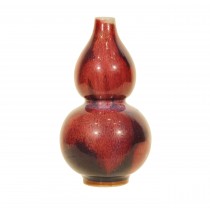 Chinese red double gourd shaped vase