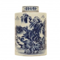 Blue and White porcelain tea leaf jar