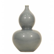 Chinese double gourd vase in light blue color