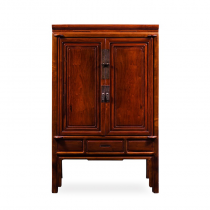AN ORIGINAL PATINA 3 SMALL DRAWERS AND 2 DOORS CABINET