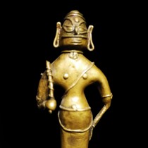 Indian Bronze figure of an attendant 