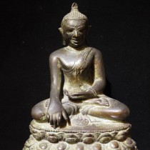 Pagan bronze seated Buddha