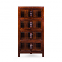 JUWOODEN SQUARE LATTICE DOORS CORNER CABINET