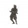 A bronze figure of samurai holding a sward
