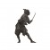 A bronze figure of samurai holding a sward