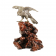 A Japanese silver eagle with wooden base