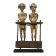 A PAIR OF GILT BRONZE AFRICAN TRIBE FIGURING
