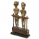 A PAIR OF GILT BRONZE AFRICAN TRIBE FIGURING