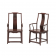 A PAIR OF BLACK WOOD SOUTHERN OFFICIAL HAT'S ARMS CHAIR