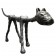 Wooden carving of a skinny cat