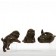 Japanese bronze casting of three puppies