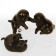 Japanese bronze casting of three puppies