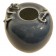A blue glazed porcelain brush washer with gecko decoration