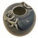 A blue glazed porcelain brush washer with gecko decoration