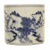 A Chinese blue and white porcelain brush pot with harbor scene