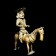 A Karnkata Bronze figure of a man riding a horse